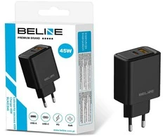 Laidinis įkroviklis Beline 45W USB-A/USB-C BLN2CB45 juodos spalvos
