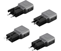 Laidinis įkroviklis Energea TravelGo Adapteris 45 2xUSB-C 45W graphite-juodos spalvos