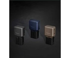 Laidinis įkroviklis Energea TravelGo Adapteris 45 2xUSB-C 45W auksinis-juodos spalvos