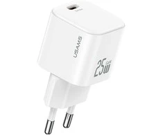 Laidinis įkroviklis USAMS JC Series CC289 25W GaN Mini Fast Charger USB-C baltos spalvos