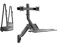 Laikiklis Maclean Dual Monitorius Wall Mount and Keyboard, Gas Spring with Computer Mount, for 17″~27″ Monitors, MC-633 for P