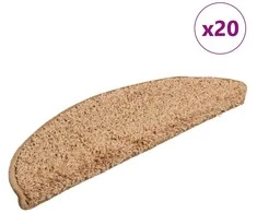 Laiptų kilimėliai, 20 vnt., 56x17x3 cm, smėlio spalvos, pusapvaliai