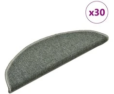 Laiptų kilimėliai, 30 vnt., 56x17x3 cm, tamsiai žali, pusapvaliai