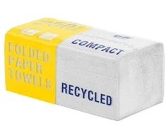 Popieriniai rankšluosčiai lapeliais GRITE Compact Economy V forma, 250 lapelių, 1 sluoksnis