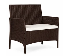 Dvivietė sodo sofa su pagalvėle, suoliukas balkonui, terasai ir sodui, ruda, MultiGarden