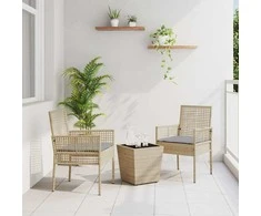 Lauko baldų komplektas Sodo Bistro Rinkinys 3 pcs Smėlio poliratanas