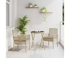 Lauko baldų komplektas Sodo Bistro Rinkinys 3 pcs Smėlio poliratanas