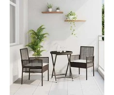 Lauko baldų komplektas Sodo Bistro Rinkinys 3 pcs Ruda poliratanas