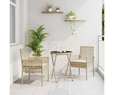 Lauko baldų komplektas Sodo Bistro Rinkinys 3 pcs Smėlio poliratanas