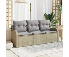 Sodo Sofų Rinkinys 3 pcs smėlio ir šviesiai pilkos spalvos