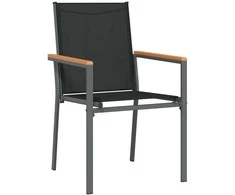 Lauko baldų komplektas Sodo valgomojo komplektas 3 pcs Juoda Miltelinis plienas