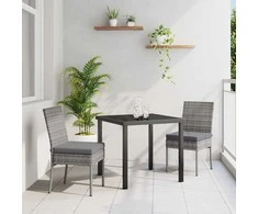 Lauko baldų komplektas Sodo valgomojo komplektas 3 pcs Pilka