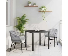 Lauko baldų komplektas Sodo valgomojo komplektas 3 pcs Antracitas