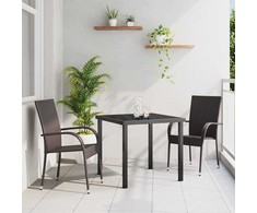 Lauko baldų komplektas Sodo valgomojo komplektas 3 pcs Ruda