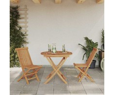 Lauko baldų komplektas Sodo valgomojo komplektas 3 pcs Ruda Kietos akacijos mediena