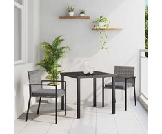 Lauko baldų komplektas Sodo valgomojo komplektas 3 pcs Pilka
