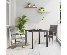 Lauko baldų komplektas Sodo valgomojo komplektas 3 pcs Pilka