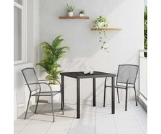 Lauko baldų komplektas Sodo valgomojo komplektas 3 pcs Antracitas