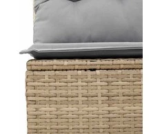 Lauko baldų komplektas Sofos komplektas 3 pcs Smėlio poliratanas