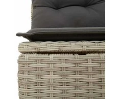Lauko baldų komplektas Sofos komplektas 4 pcs Šviesiai pilka poliratanas