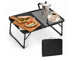 Lauko baldų komplektas Turistinis kempingo stalas 60×40 cm, susilankstantis į lagaminą, juodas MultiGarden