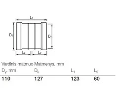 Lauko kanalizacijos dviguba mova Wavin, Ø 110 mm