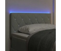 LED galvūgalis su LED juostelėmis Šviesiai pilka 80 cm Aksomas
