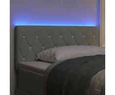 LED galvūgalis su LED juostelėmis Šviesiai pilka 90 cm Aksomas