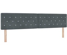LED galvūgalis su LED juostelėmis Tamsiai pilka 200 cm Aksomas