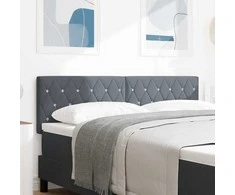 LED galvūgalis su LED juostelėmis Tamsiai pilka 144 cm Aksomas