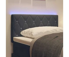 LED galvūgalis su LED juostelėmis Tamsiai pilka 80 cm Aksomas