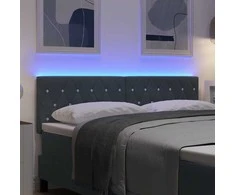 LED galvūgalis su LED juostelėmis Tamsiai pilka 160 cm Aksomas