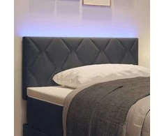LED galvūgalis Tamsiai pilka 100 cm Aksomas