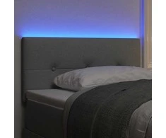 LED galvūgalis su LED juostelėmis Šviesiai pilka 90 cm audinys