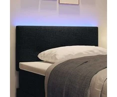 LED galvūgalis su LED juostelėmis Juodas 90 cm audinys