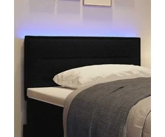 LED galvūgalis su LED juostelėmis Juodas 90 cm audinys