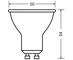LED lemputė Osram PAR16, 60 °, 4.5W, GU10, 2700K, 350lm, 827