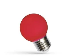 LED lempa, Spectrum, P45, 1W, E27, raudonos spalvos