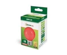 LED lempa, Spectrum, P45, 1W, E27, raudonos spalvos