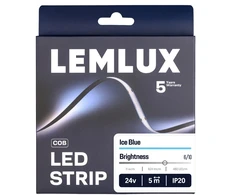 Lemlux LED juosta, 5m ritė, 24Vdc, 11W/m, COB 480LED/m, Ledo mėlyna, IP20, 180°