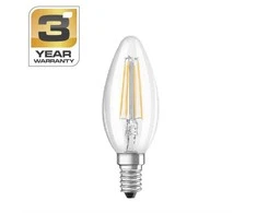 Lemputė STANDART, LED, B35, 4.3W, E14, 2700K, 470lm, skaidri