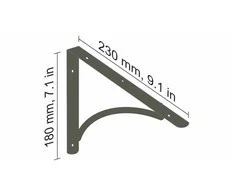 Lentynos laikiklis Dolle Arch, 230×180 mm, pilka