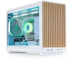 Lian Li DAN kompiuterio korpusass A3-mATX Wood Edition PC-kompiuterio korpusas, Tempered Glass, Micro-ATX – Buche, baltos spalvos