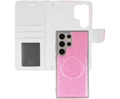 Toptel Liavec Glitter Magsafe Book dėklas skirtas Samsung Galaxy S24 Plus rožinės spalvos