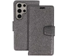 Liavec Glitter Magsafe Book dėklas skirtas Samsung Galaxy S23 Plus juodos spalvos