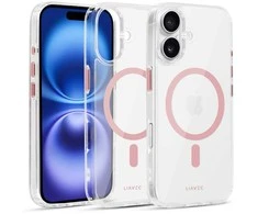 Liavec Glossy Magsafe Clear dėklas skirtas Apple iPhone 16 rožinės spalvos