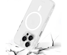 Liavec Glossy Magsafe Clear dėklas skirtas Apple iPhone 16 Pro Max baltos spalvos