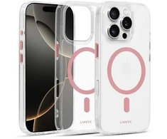 Liavec Glossy Magsafe Clear dėklas skirtas Apple iPhone 16 Pro rožinės spalvos