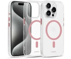 Liavec Glossy Magsafe Clear dėklas skirtas Apple iPhone 15 Pro Max rožinės spalvos