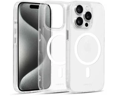 Liavec Glossy Magsafe Clear dėklas skirtas Apple iPhone 15 Pro Max baltos spalvos